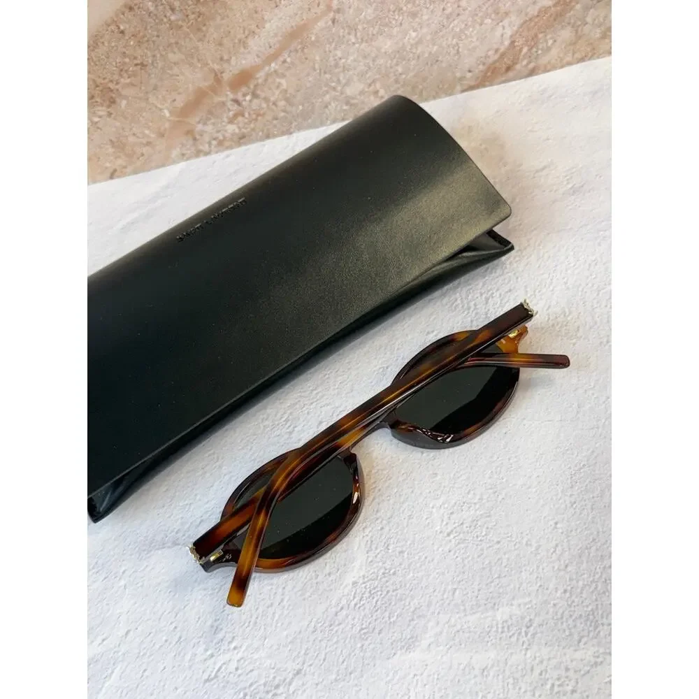 Saint Laurent SL M161 Oval Sunglasses in Havana Brown $495